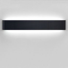 Ultra-thin aluminum led bedside lamp (Option: Black-25cm)