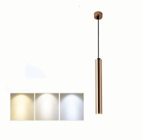 French Gold Long Cylindrical Chandelier (Option: 4x40CM spotlight)