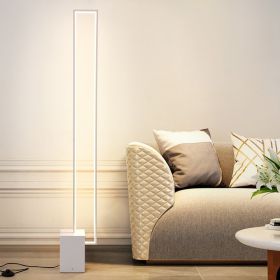 Minimalist Sand Black Floor Lamp Quadriboid Base Square Light Body (Option: White-L20xH133CM-AU)