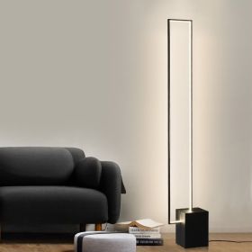Minimalist Sand Black Floor Lamp Quadriboid Base Square Light Body (Option: Black-L20xH133CM-EU)
